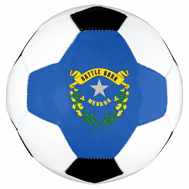 Patriotic Soccer Ball with Flag of Nevada (Front)