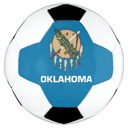 Patriotic Soccer Ball with Flag of Oklahoma USA