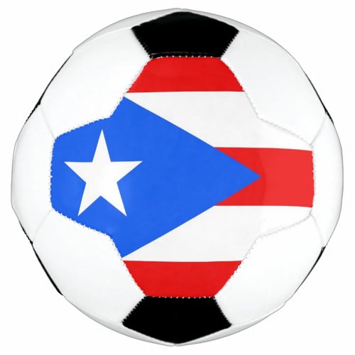 Patriotic Soccer Ball with Flag of Puerto Rico