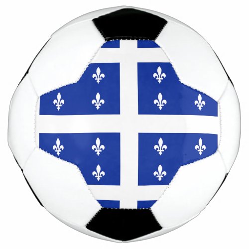 Patriotic Soccer Ball with Flag of Quebec Canada