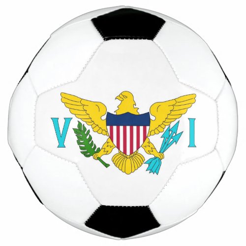 Patriotic Soccer Ball with Flag of Virgin Islands