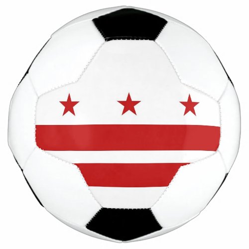 Patriotic Soccer Ball with Flag of Washington DC