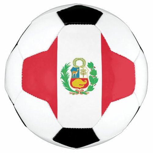 Patriotic Soccer Ball with Peru Flag