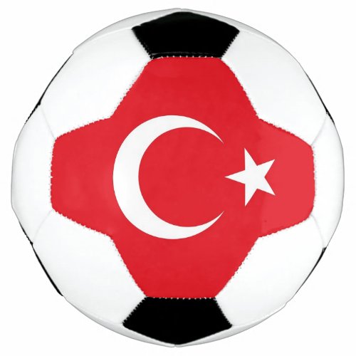 Patriotic Soccer Ball with Turkey Flag