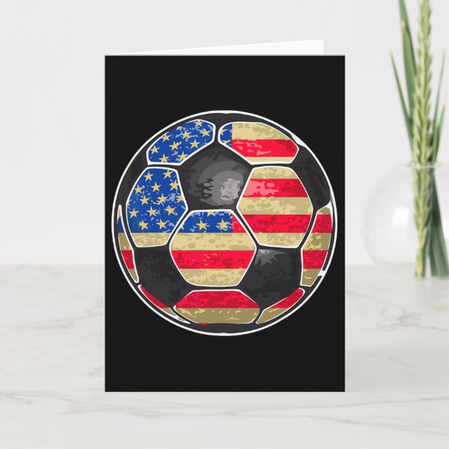 Patriotic Soccer Ll Usa Flag  Card (Front)