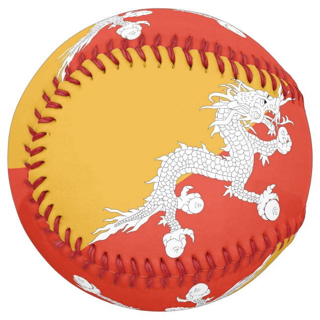 Patriotic Softball with flag of Bhutan (Front Left)