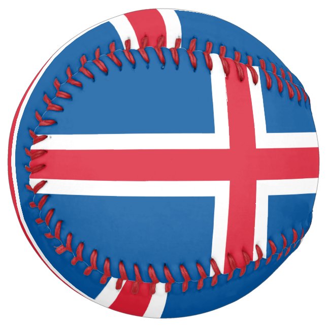 Patriotic Softball with flag of Iceland (Front Left)