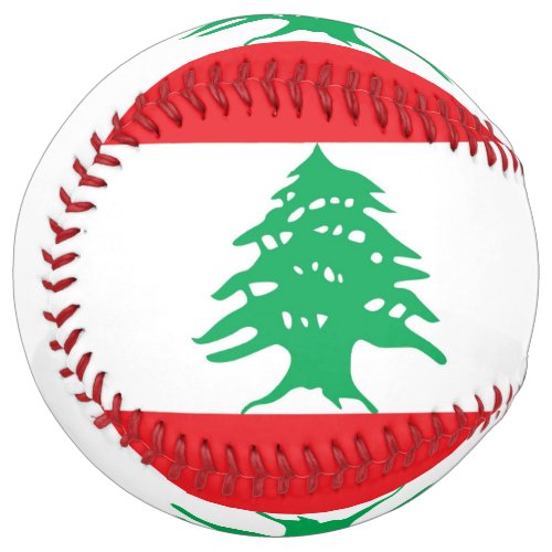 Patriotic Softball with flag of Lebanon