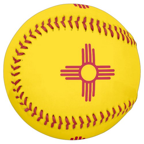 Patriotic Softball with flag of New Mexico USA