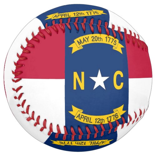 Patriotic Softball with flag of North Carolina USA