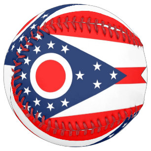 Patriotic Softball with flag of Ohio, USA