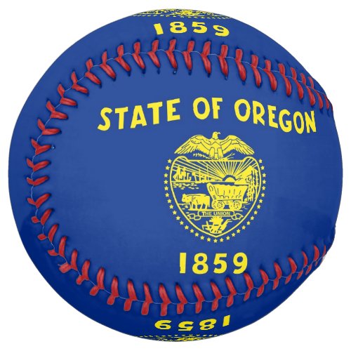 Patriotic Softball with flag of Oregon USA
