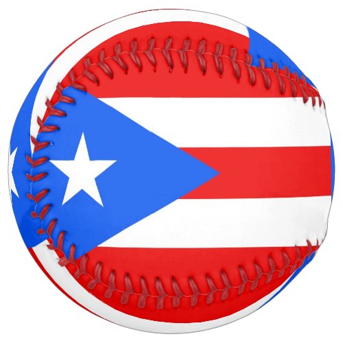 Patriotic Softball with flag of Puerto Rico USA