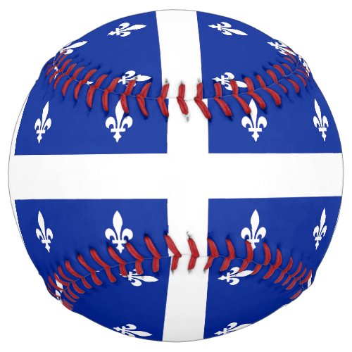 Patriotic Softball with flag of Quebec Canada