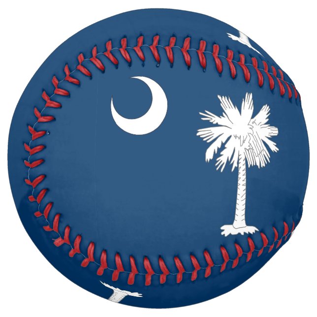 Patriotic Softball with flag of South Carolina USA (Front Left)
