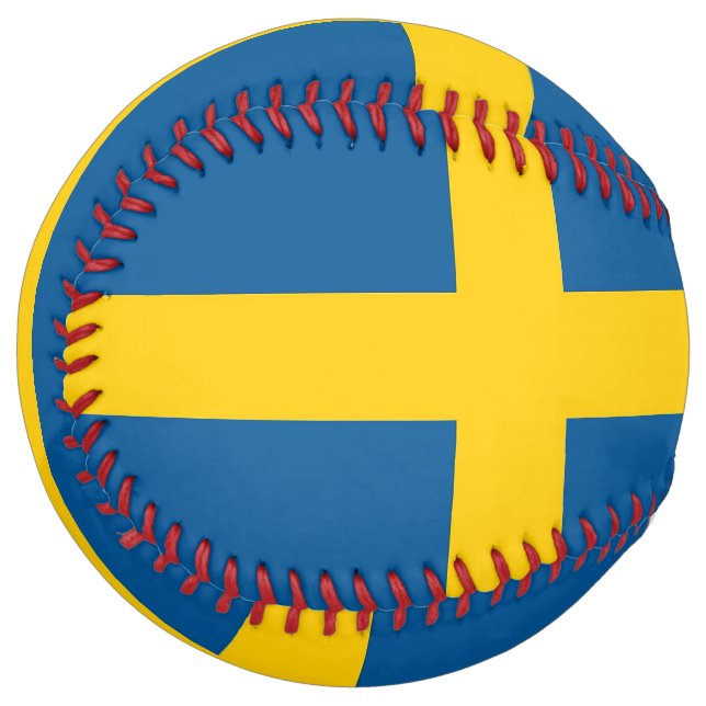 Patriotic Softball with flag of Sweden (Front Left)