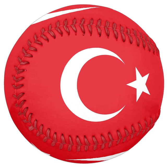 Patriotic Softball with flag of Turkey (Front Left)