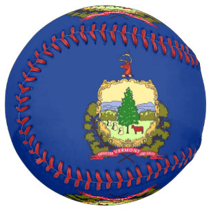 Patriotic Softball with flag of Vermont USA