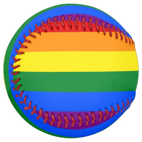 Patriotic Softball with Pride flag of LGBT