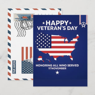 Patriotic Soldier Holding US Flag Postcard