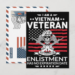Patriotic Soldier Holding US Flag Postcard