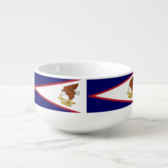 Patriotic soup mug with Flag of American Samoa (Front)