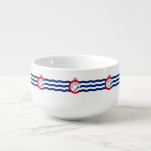 Patriotic soup mug with Flag of Cincinnati