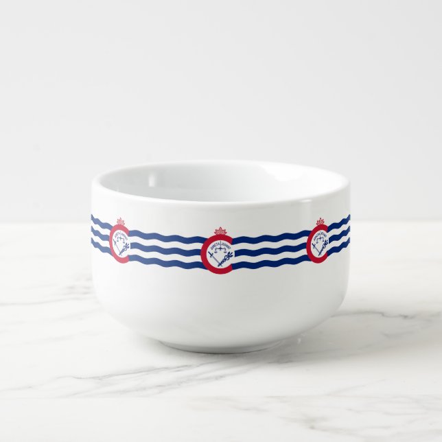 Patriotic soup mug with Flag of Cincinnati (Front)