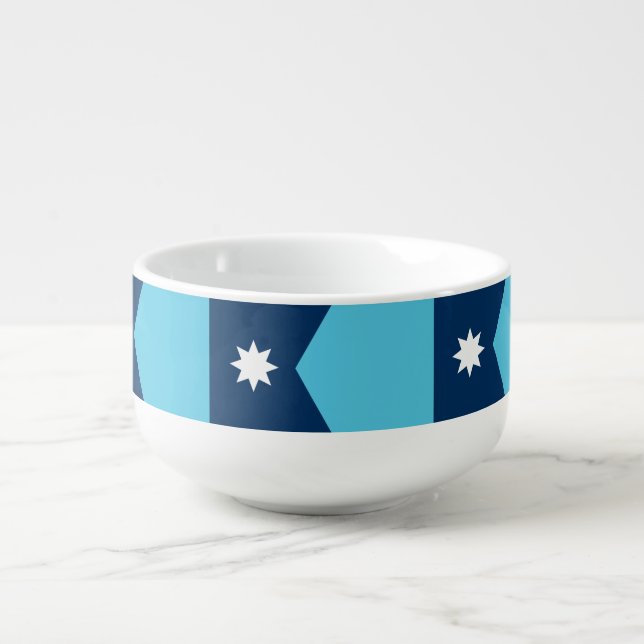 Patriotic soup mug with Flag of Minnesota, USA (Front)