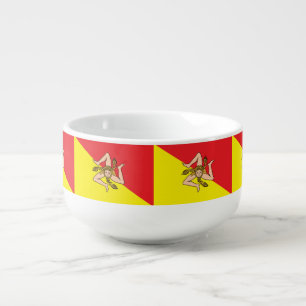 Patriotic soup mug with Flag of Sicily, Italy