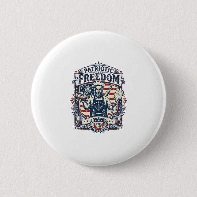 Patriotic Sourdough Baker Button (Front)