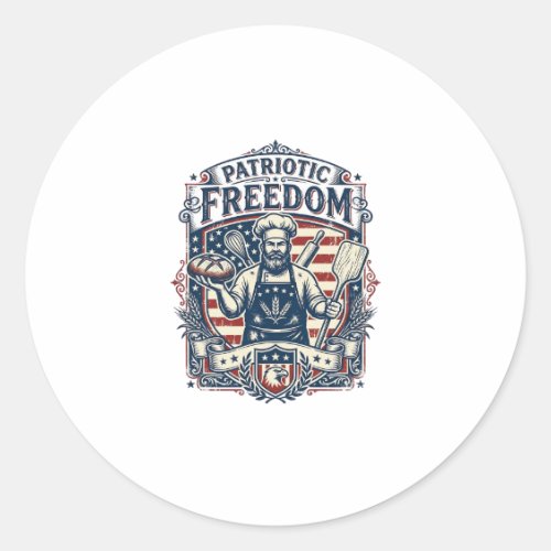 Patriotic Sourdough Baker Classic Round Sticker