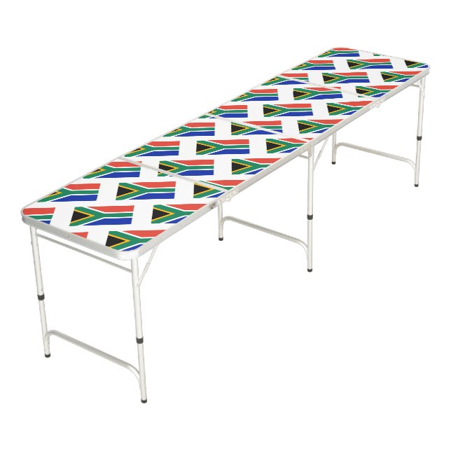 Patriotic SOUTH AFRICA Flag Beer Pong Table (Angled)
