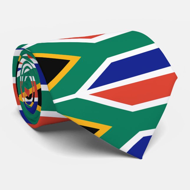 Patriotic South Africa flag Bokke Neck Tie (Rolled)