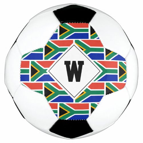 Patriotic SOUTH AFRICA FLAG Monogram Soccer Ball