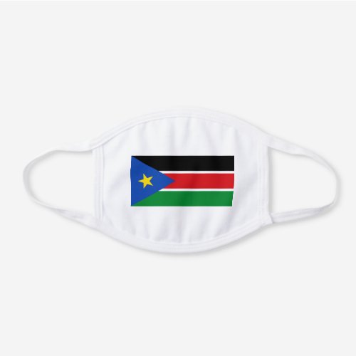 Patriotic South Sudan Flag White Cotton Face Mask
