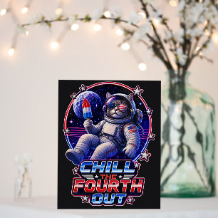 Patriotic Space Cat 4th of July Foam Board