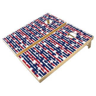 Patriotic Spark: Stars & Stripes in Motion Cornhole Set