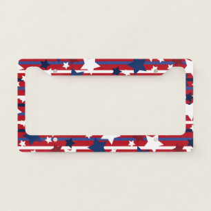 Patriotic Spark: Stars & Stripes in Motion License Plate Frame