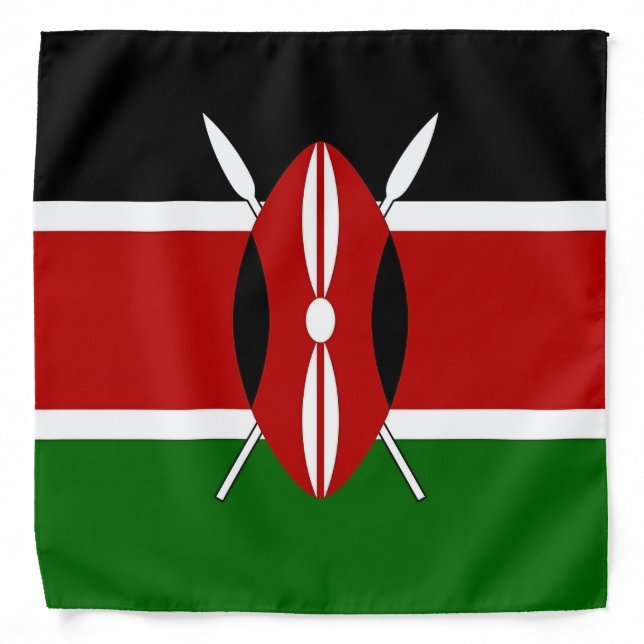 Patriotic, special bandana with Flag of Kenya (Front)
