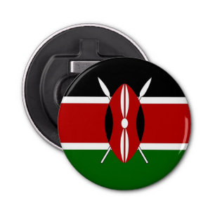 Patriotic special bottle opener with Flag of Kenya