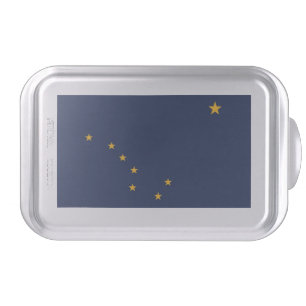 Patriotic, special cake pan with Flag of Alaska