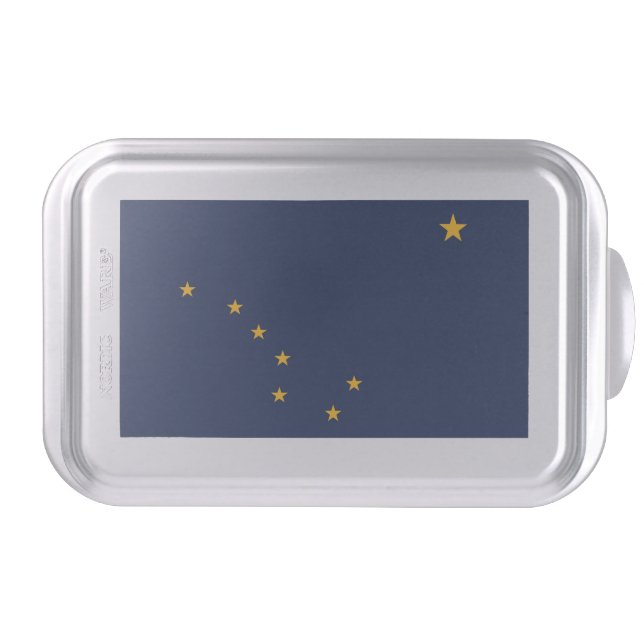 Patriotic, special cake pan with Flag of Alaska (Front)