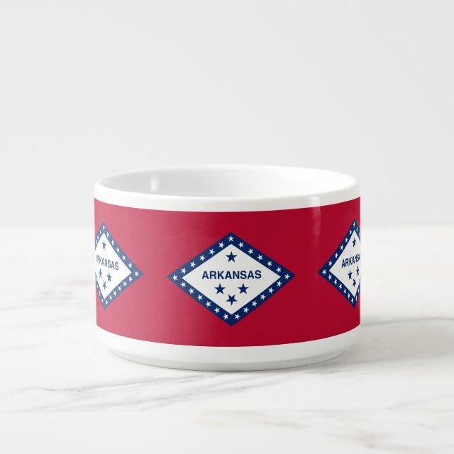 Patriotic, special chili bowl with Arkansas flag (Center)