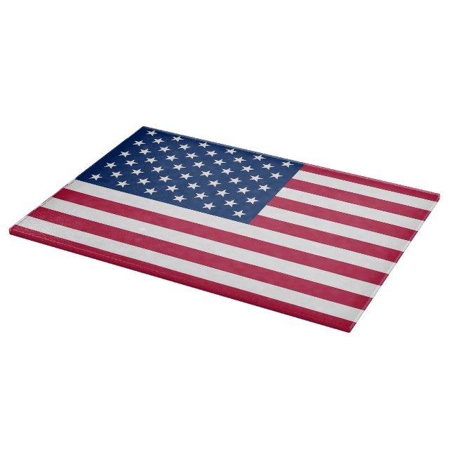 Patriotic, special cutting board with Flag of USA (Corner)
