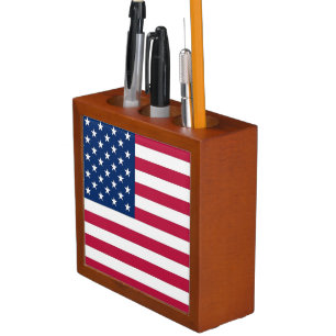Patriotic, special desk organizer with Flag of USA