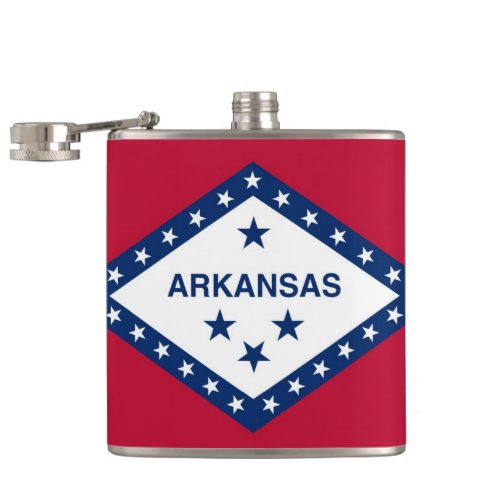 Patriotic special flask with Arkansas State flag