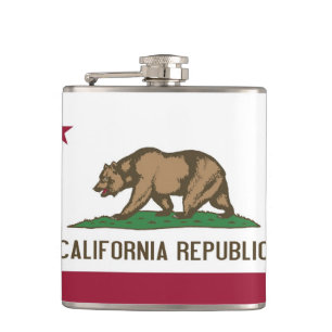 Patriotic, special flask with California flag