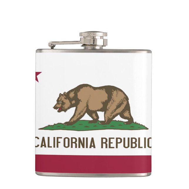 Patriotic, special flask with California flag (Front)