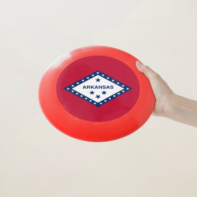 Patriotic, special Frisbee with Flag of Arkansas (In Hand)